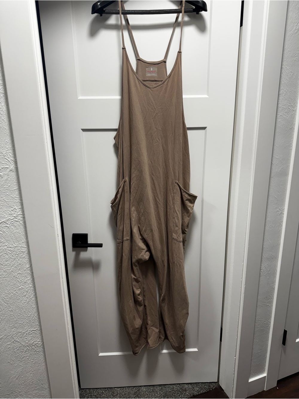 Free People Taupe Strappy Jumpsuit